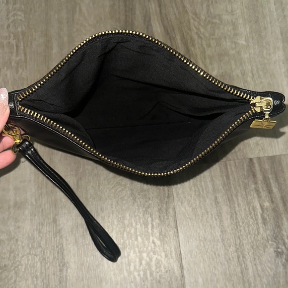 Black Wristlet Clutch with Gold Accents - Picture 4 of 4